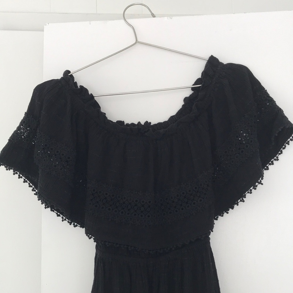 Black Cotton Summer Dress - Picture 2 of 6